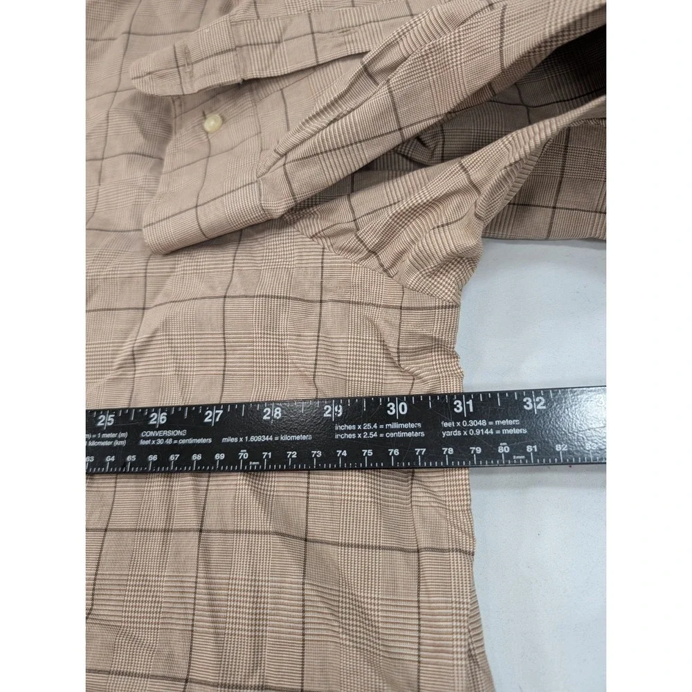 Polo Ralph Lauren Men's Beige Glenn Check Plaid Long Sleeve Button-down 3XTL